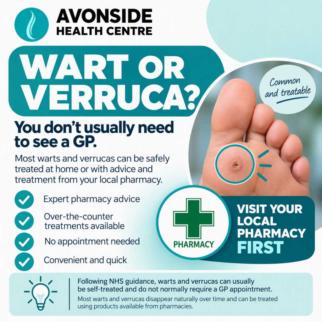 Infographic - Wart or Verruca? You don't usually need to see a GP